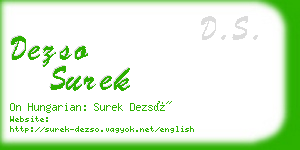 dezso surek business card